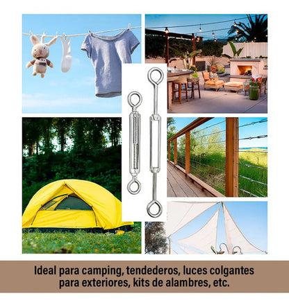 Tensores De Alambre M5 Acero Inoxidable 304 Ajustables 10pcs