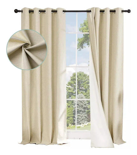 Cortinas Blackout 2 Paños 220cm X 140cm Satinado Calidad
