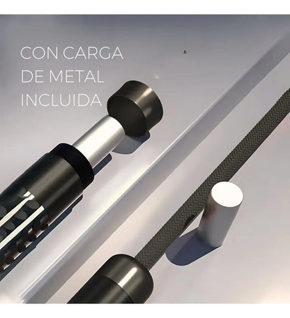 Cuerda De Saltar Metal Bosco Cardio Gym Negro