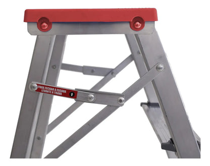 Escalera taburete plegable aluminio 3 escalones Stelko 120kg doméstica plateado