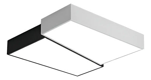 Plafon Led Integrado Combinado Blanco Y Negro Bosco
