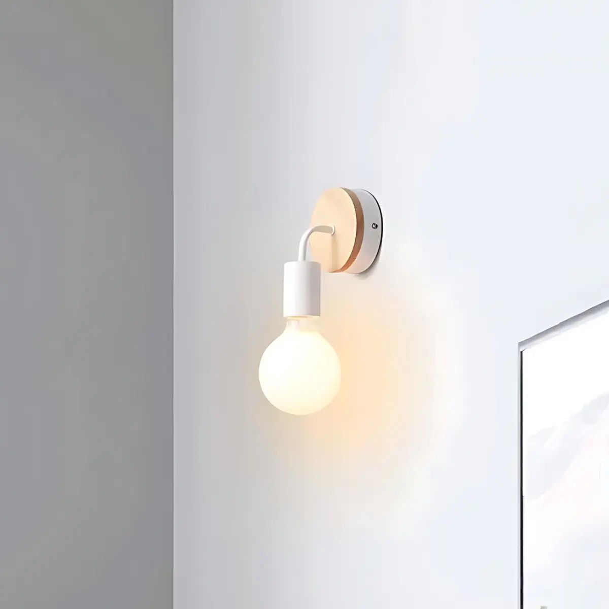 Pack x2 aplique lampara nordica de metal para pared Nairobi blanco