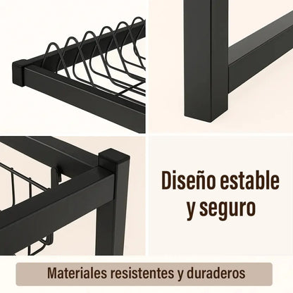 Escurridor de platos Mundo Shop Nola color negro de acero inoxidable