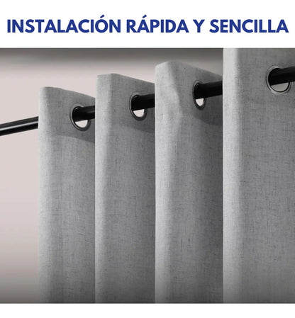 Cortina 2 paños 140 x220 cm textura lino blackout
