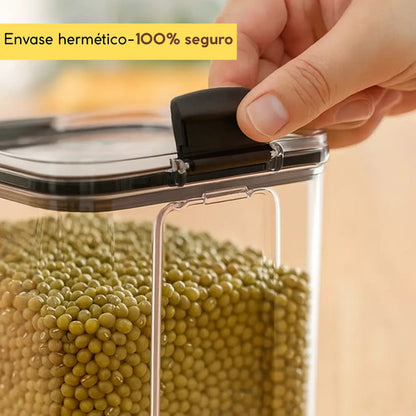 Set 4 Tarros Recipientes Hermeticos Para Cocina Negro