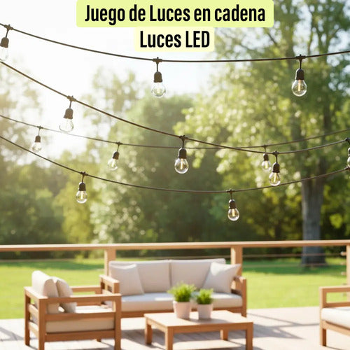 Guirnalda Guia De Luces Patio Jardín Luz Calidad Led Amarillo