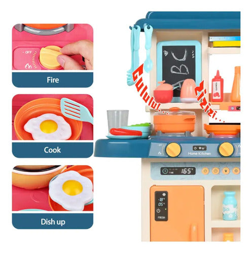 Cocina De Juguete 2 En 1 Sonido Y Accesorios Didáctica 36pza Verde Claro