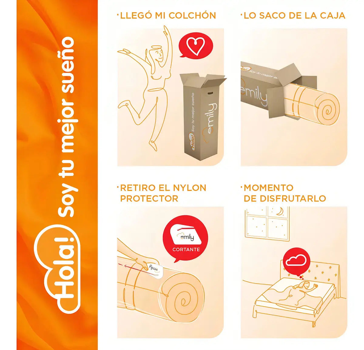 Colchon espuma 1 plaza Emily 17 alta densidad reversible firme