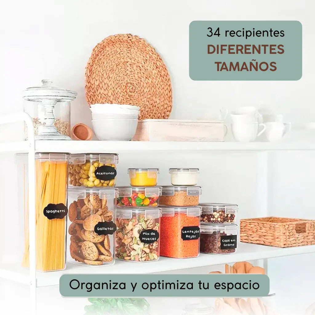 Recipientes herméticos 34 contenedores