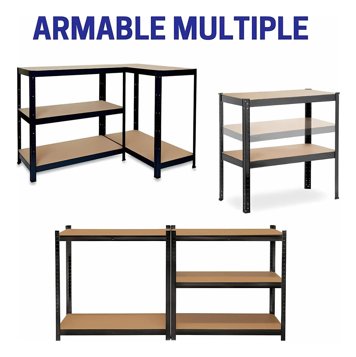 Estanteria metalica multiuso industrial MDF regulable