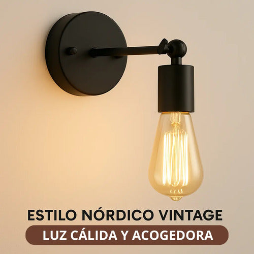 Aplique Pared Nórdico Metal Brazo Ajustable Vintage