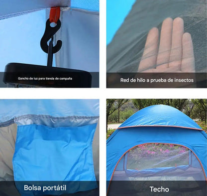 Carpa Iglu Autoarmable 2 A 3 Personas Camping 190 X 130cm Celeste