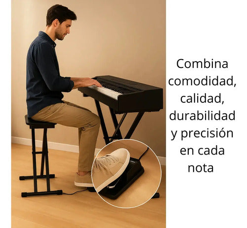 Pedal De Sostenido Compacto Para Teclados Portatil