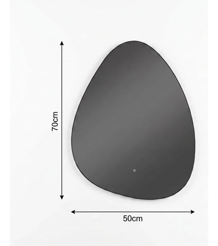 Espejo Touch Gota Sin Marco Con Luz Led 70x50cm Táctil Blanco