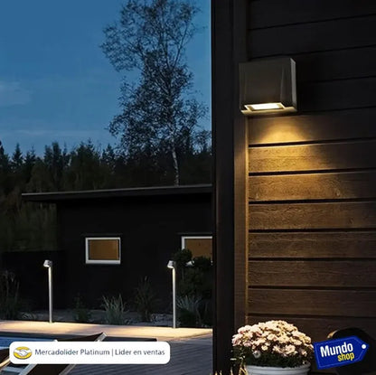 Pack X2 Aplique Exterior Con Led Integrado 3w Luz Metal Negro