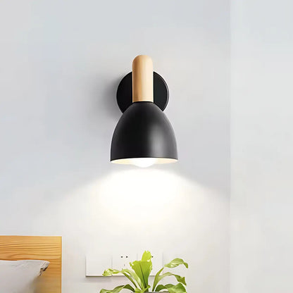 Pack x2 aplique lampara nordica negra de metal para pared domo