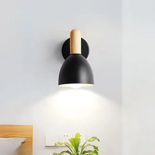 Pack x2 aplique lampara nordica negra de metal para pared domo