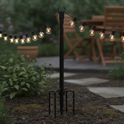 4 Postes De Luz De Acero Para Exterior Jardín Estilo Estaca