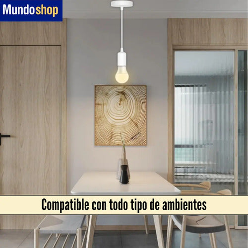 Pack X 2 Lampara Colgante Portalamparas Metal Vintage