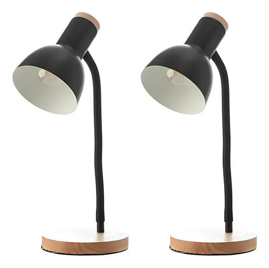 2 x lampara de escritorio portatil nordica madera vintage