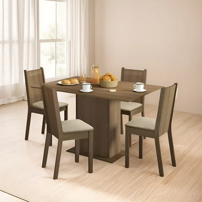 Juego de comedor 4 sillas mesa comedor tapizado Lexi