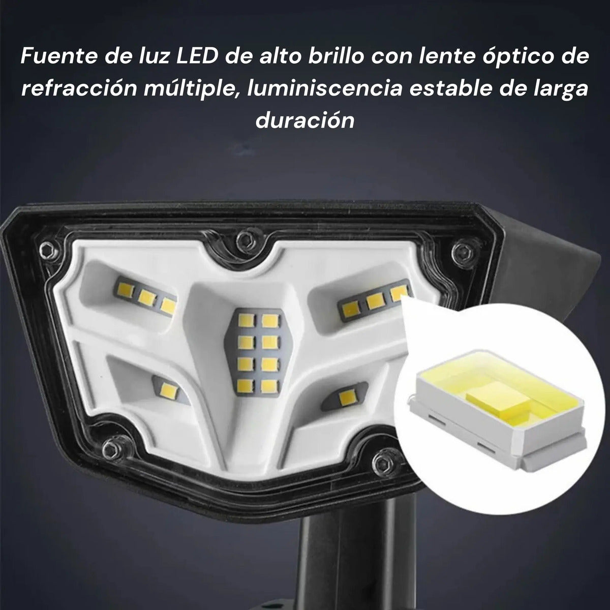 Foco estaca para jardín luz LED con panel solar