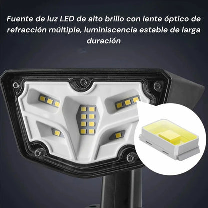 Foco estaca para jardín luz LED con panel solar
