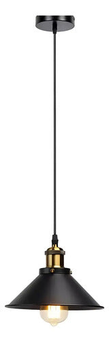 Lampara Colgante De Techo Vintage Industrial York Estructura Negro