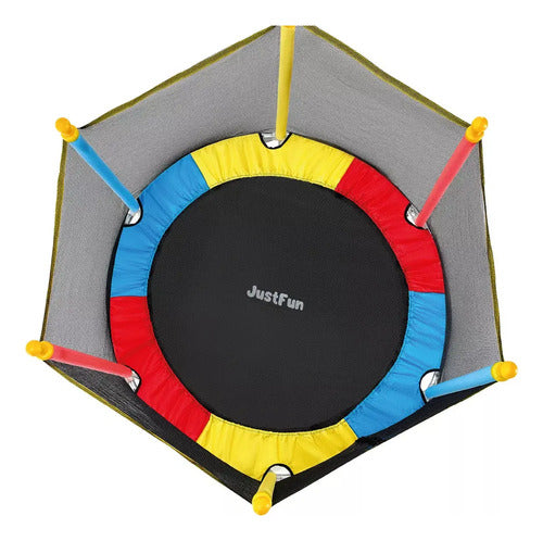 Cama Elástica Multicolor Con Red De Seguridad 180cm Diámetro Negro Multicolor
