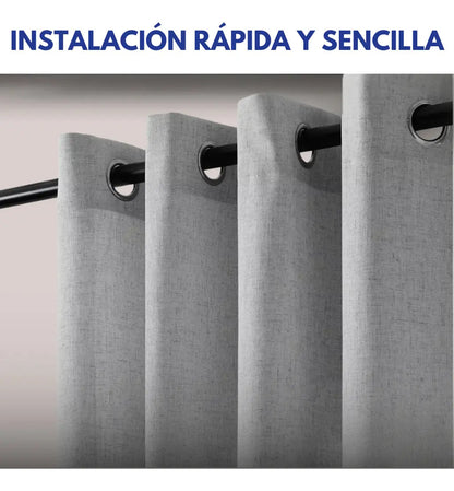 Cortina 2 paños 140 x220 cm textura lino blackout