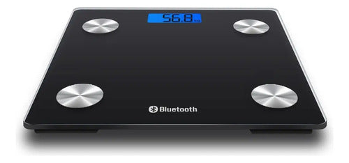 Balanza Bascula Digital De Baño Con Bluetooth Moderna 180kg Negro