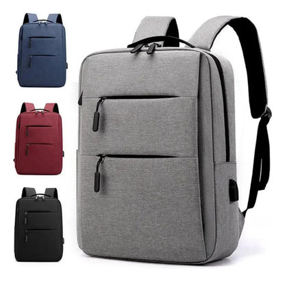 Mochila C/ Usb. Porta Laptop Cierres Color Rojo Liso
