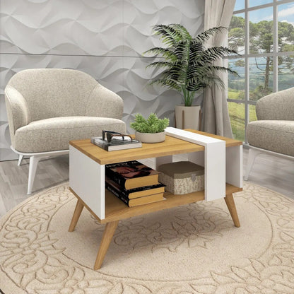 Mesa ratona living centro nogal combinado moderna nórdico