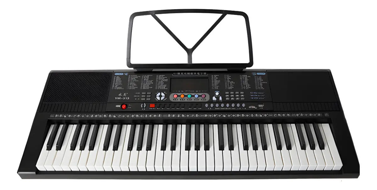 Organo piano teclado eléctrico USB 61 teclas 128 tonos negro