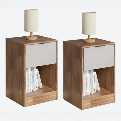 Pack x2 mesas de luz Paris con cajon moderna