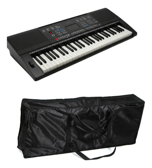 Pack teclado musical órgano piano + funda protectora negro