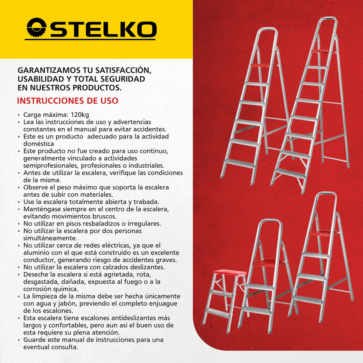 Escalera de aluminio tijera 6 escalones plegable plateado