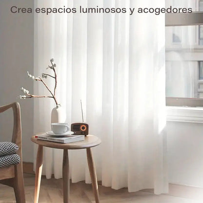 Juego De Cortinas De Lino Blancas 245 Cm X 132 Cm Blanco