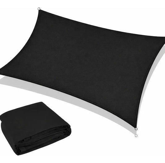 Malla sombra toldo cuadrada 3x4m exterior jardín negro
