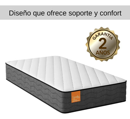 Colchón espuma 1 plaza Emily 14 alta densidad garantía