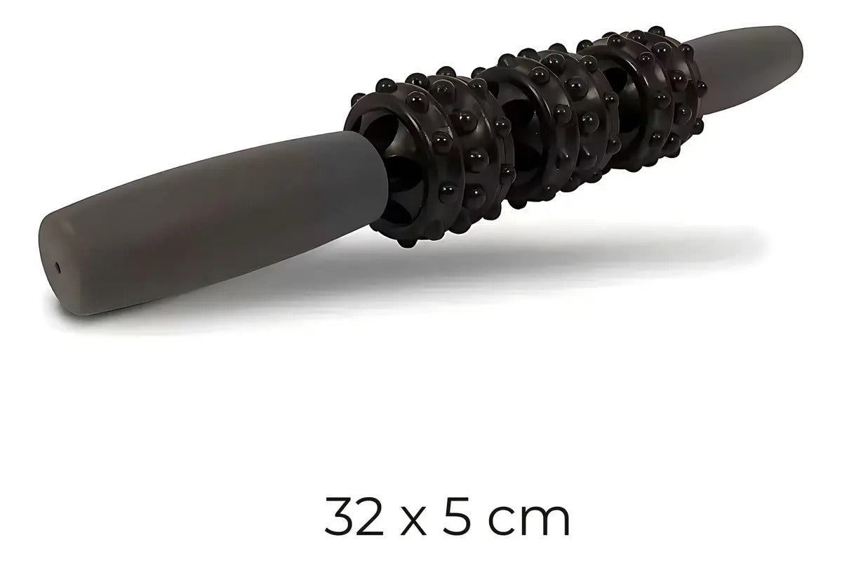 Rolo rodillo Bosco foam roller masajeador pilates set full negro