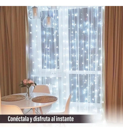 Cortina Led 300tira 2x2 Metros Navidad Bodas Luces Fría