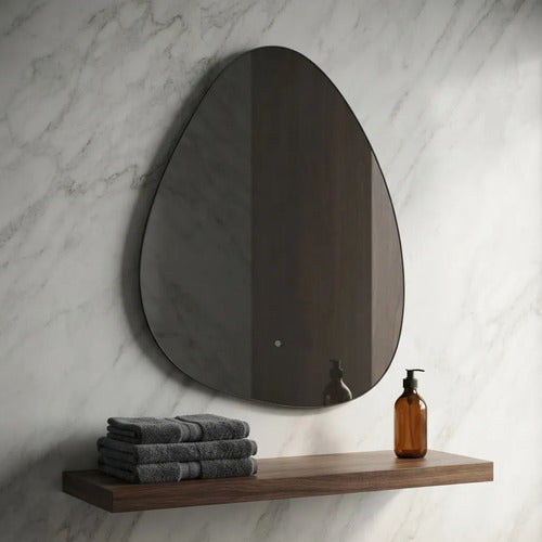 Espejo Touch Gota Sin Marco Con Luz Led 70x50cm Táctil Blanco