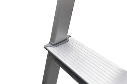 Escalera de aluminio tijera 6 escalones plegable plateado