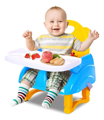 Silla De Bebe Para Comer Multiuso Portatil Generico Celeste