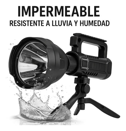 Linterna foco largo alcance Outter recargable USB + trípode