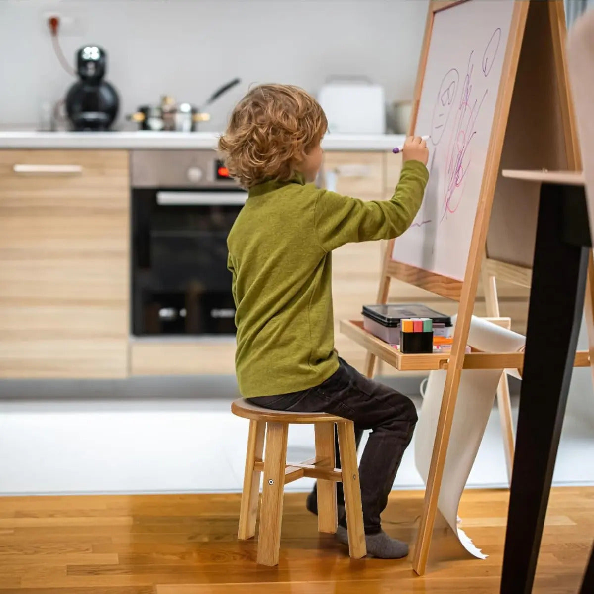 Banco step madera infantil multiuso banquito niños madera