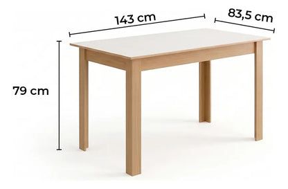 Juego de comedor Sara 6 sillas tapizadas mesa de living