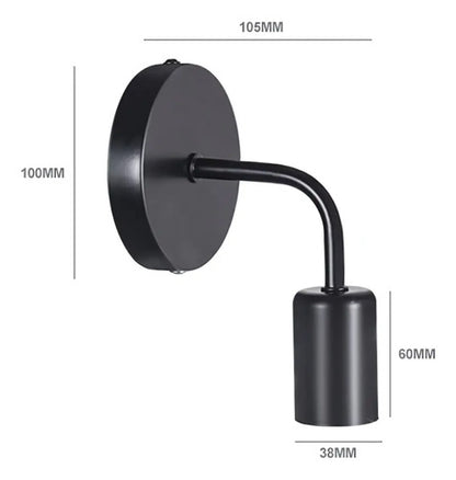 Lampara Aplique De Pared Minimalista Metal Nordico Estructura Negro