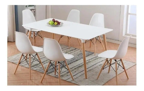 Mesa Eames Rectangular Blanca O Negra 120 X 80 Cm Blanco